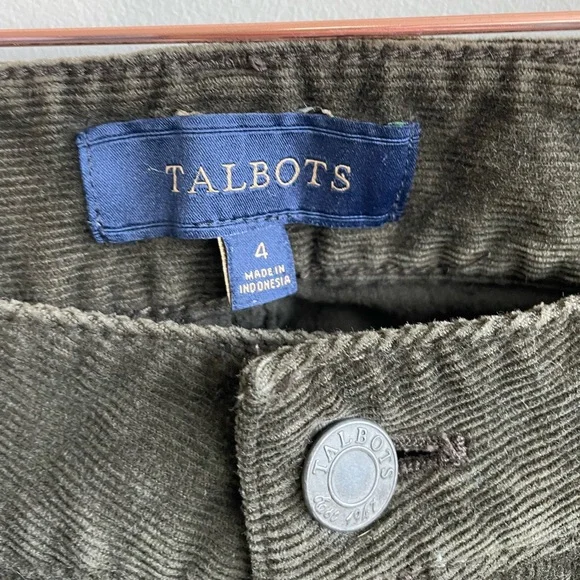 Talbots Heritage Corduroy Pants in Olive Green - Picture 3 of 7